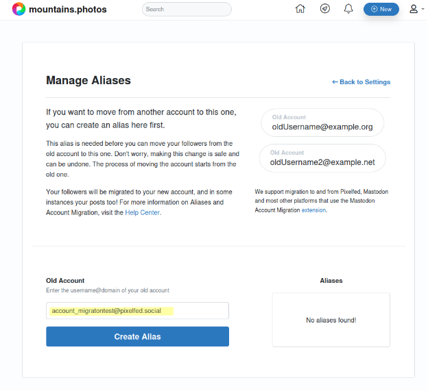 pixelfed-manage-alias